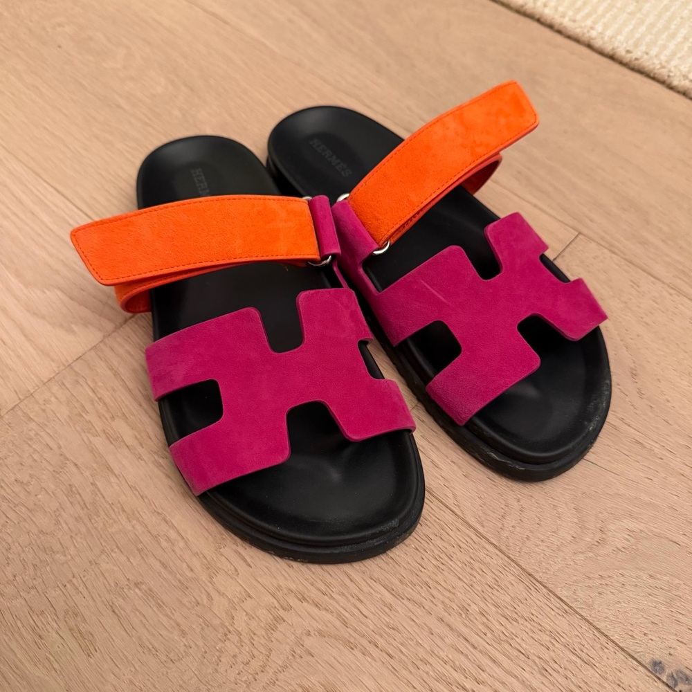 Hermes Chypre Pink and Orange Women's Sandals